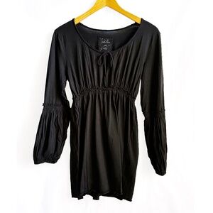 Sobosibio Paris | BLACK | 100% Organic Cotton | Boho Peasant Dress | Size M